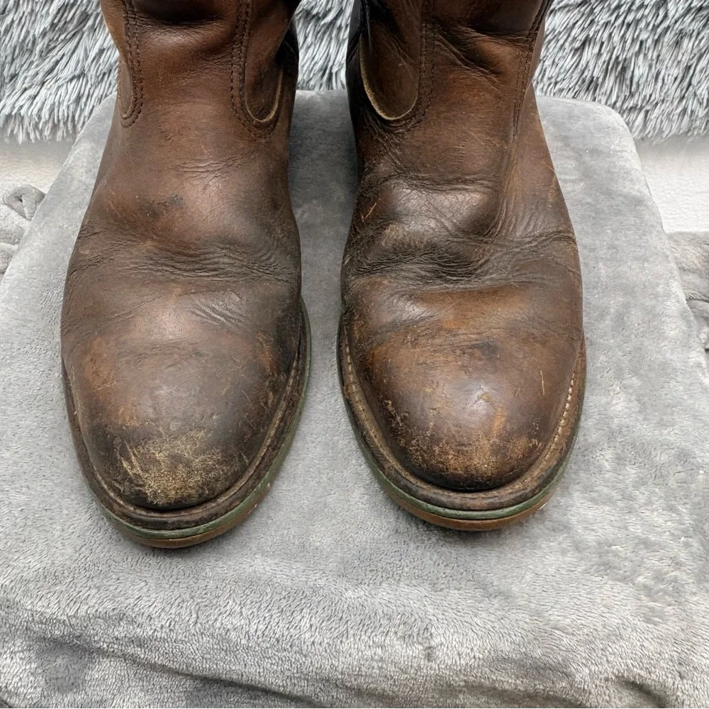 Red Wing Boots Mens Size 8.5 E Steel Toe Pecos Pull On Work Brown Leather USA